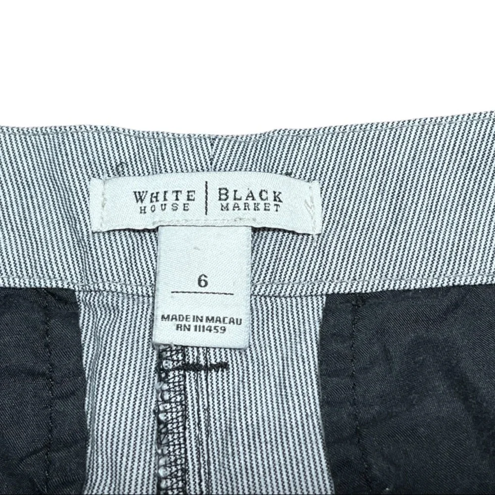White House Black Market Striped White and Black Bermudas Size‎ 6